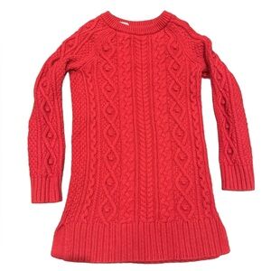 Gap Cozy Red Cable Knit Kids Dress